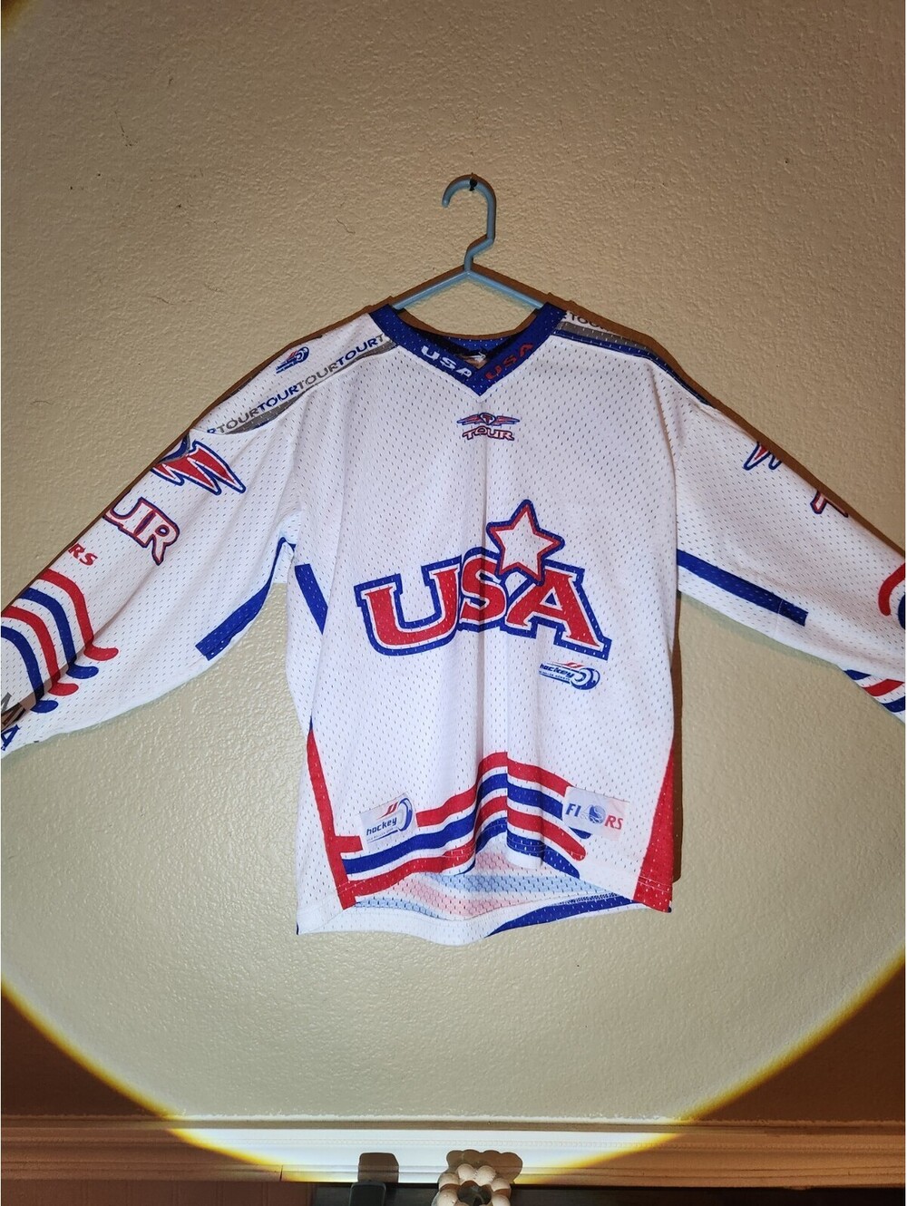 🔥Vintage 90s USA Hockey Jersey Men’s Large Pro Joy Red White Blue Olympics🔥